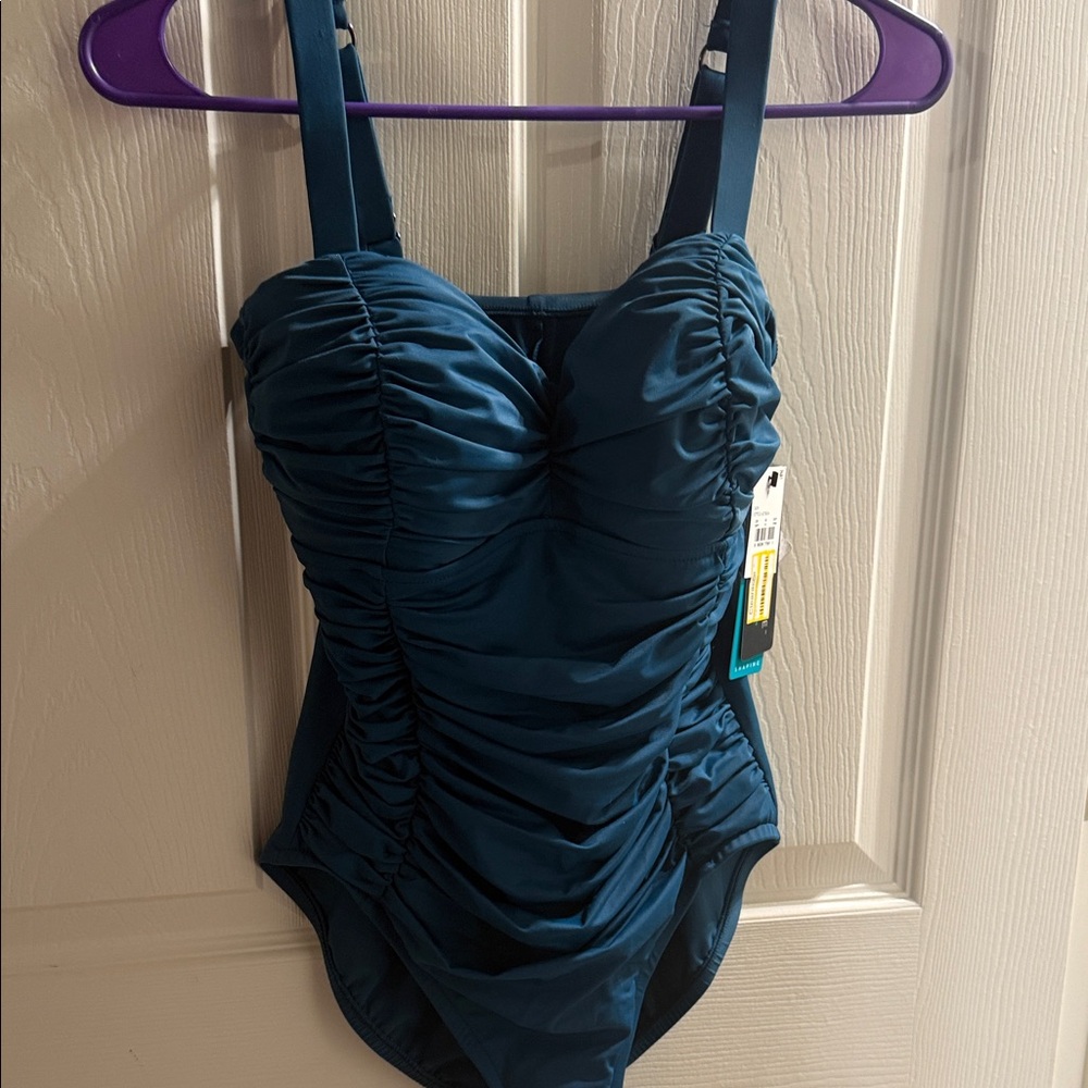 torrid Teal Ruched Kids One-Piece Swimsuit - Picture 2 of 3